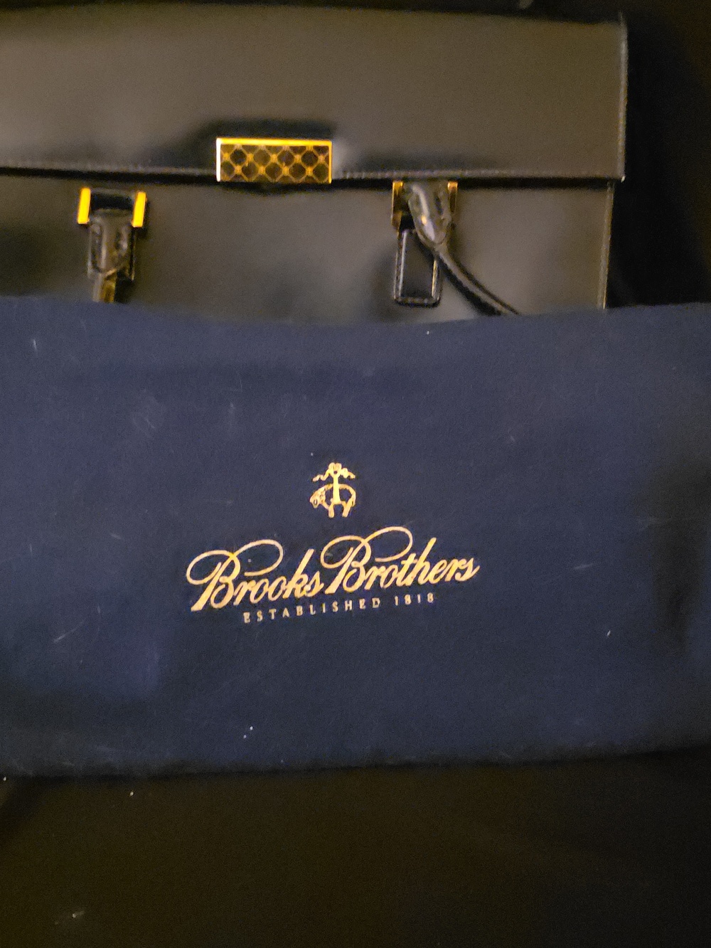 Brooks Brothers Black Leather Satchel with Gold Hardware No Call Outs Never Used - Picture 2 of 2